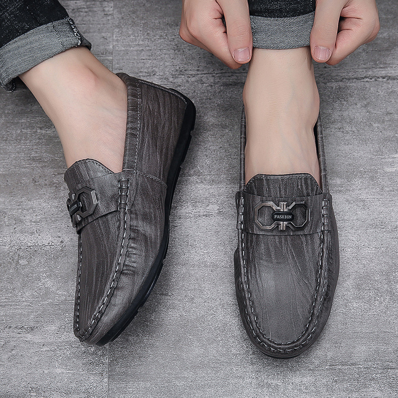 Peas shoes men's shoes spring and summer breathable men's casual men's shoes soft sole beanie shoes trendy versatile slip-on lazy shoes_vogarts.com