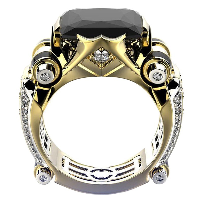 Yiwu Sanjie transfronterizo Venta caliente joyería circón forma de dos colores anillo moda atmosférica anillo ventas directas de la fábrica