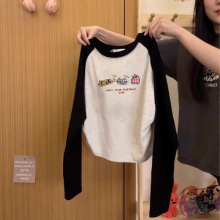 春秋内搭打底衫女装2025新款秋冬季修身长袖棉t恤纯欲短款上衣女