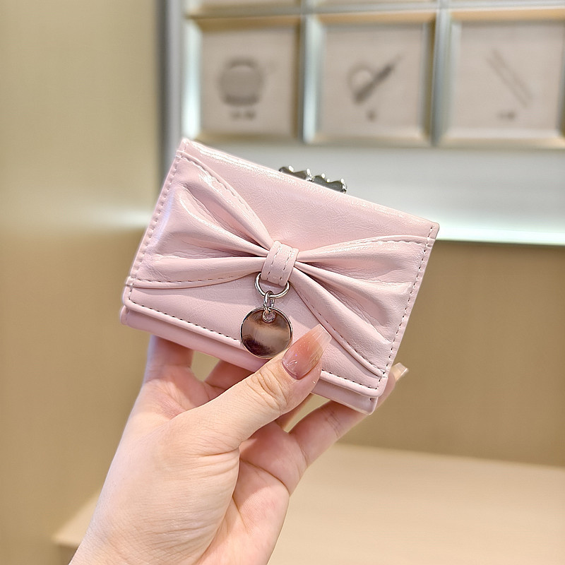 Daini 韓国版新製品フレッシュリボン 70% off ラブアイアンクリップ多機能学生ショートウォレット小銭入れ|undefined