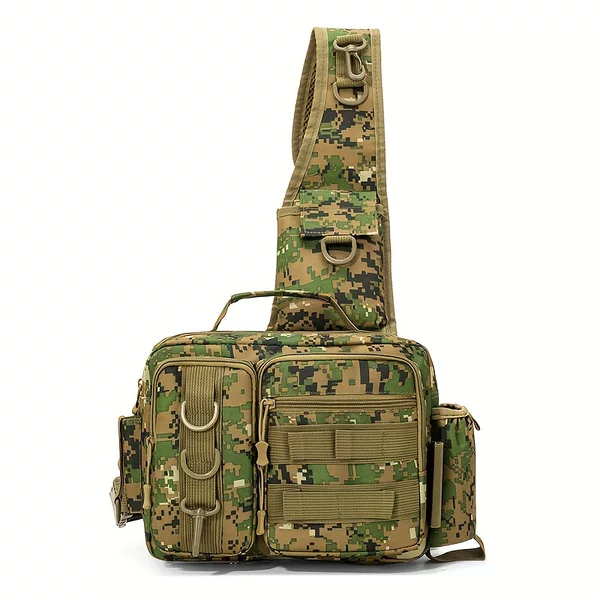 Amazon Cross-Border Large-Capacity Fishing Tackle Bag, Outdoor Multi-Functional Waist Bag, Fishing Gear Bag, Tactical Camouflage Shoulder Bag