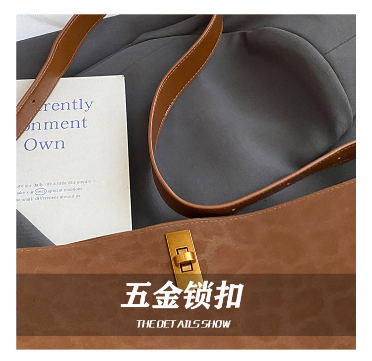 Túi tote nữ cỡ lớn đeo vai đeo chéo , chất liệu PU mềm — Cà Phê Da Báo, Da báo nâu, màu cà phê, đen chi tiết 6