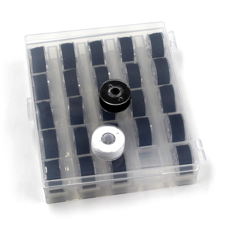 Spot 25 rejilla de plástico cinta transparente 25 colores negro y blanco línea caja transparente con lanzadera traje de almacenamiento de lanzadera