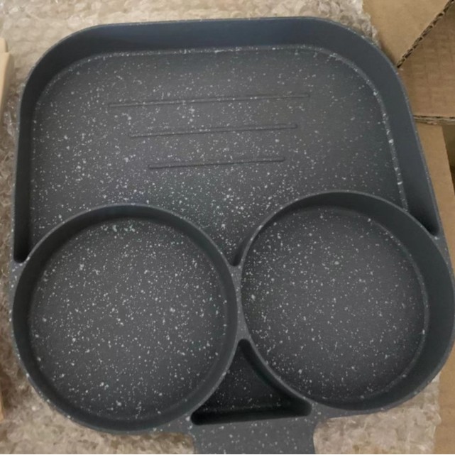 Sartén de tortilla maifan sartén de piedra sartén antiadherente para el hogar pan de cuatro agujeros mini pan de desayuno tortilla artefacto pequeño pan de panqueque