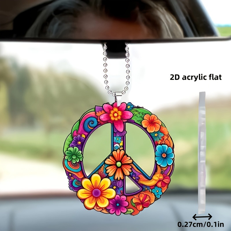 Acrílico nuevo colgante de coche de flores transfronterizo nuevo colgante de llavero de mochila de regalo de vacaciones