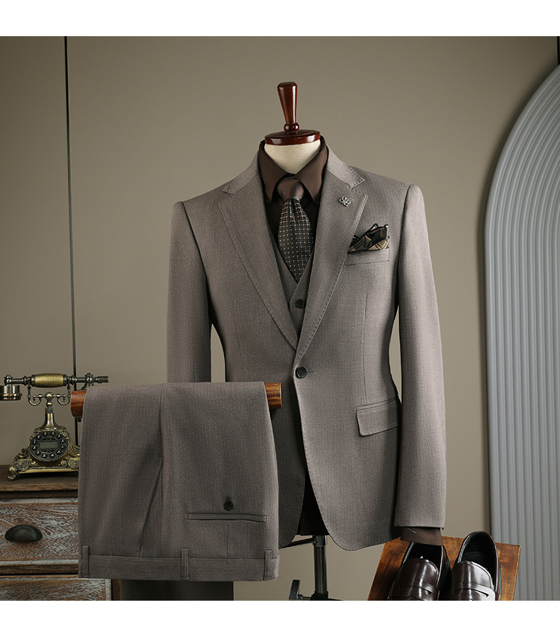 Herren Anzug Gestreift Elegant Business Schlanke Passform_voghion.com