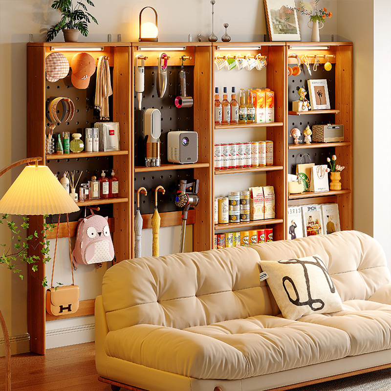 Tablero de agujero de madera maciza Estante ultrafino Estante trasero de sofá Estante delgado Estante de almacenamiento de piso sin espacio trasero de puerta perforada