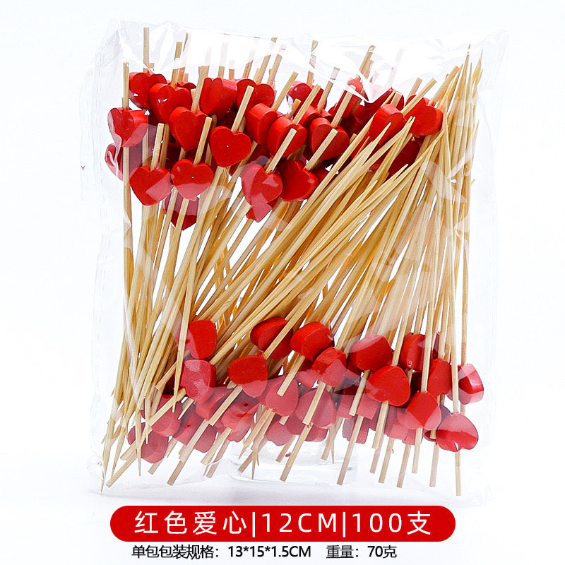 12CM un solo uso de frutas de bambú marca de cóctel creativa marca de frutas de bocadillos KTV arte marca de dientes fabricantes