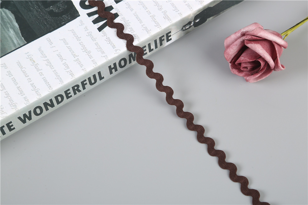 En stock suministro 5mm polipropileno marinero cinturón hecho a mano encaje accesorios onda encaje cinturón montaña carretera cinturón 0. 5cms con seda