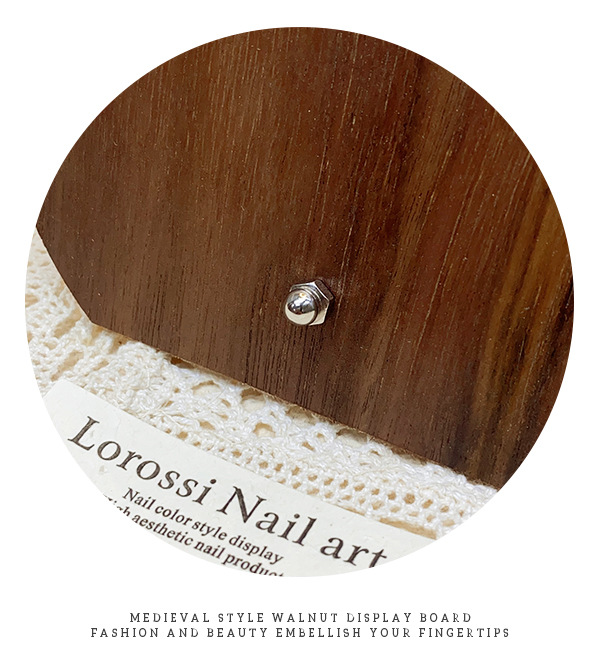Vintage Style Nail Color Display Board Walnut Wood Display Stand for Nail Polish and Gel Color Swatches