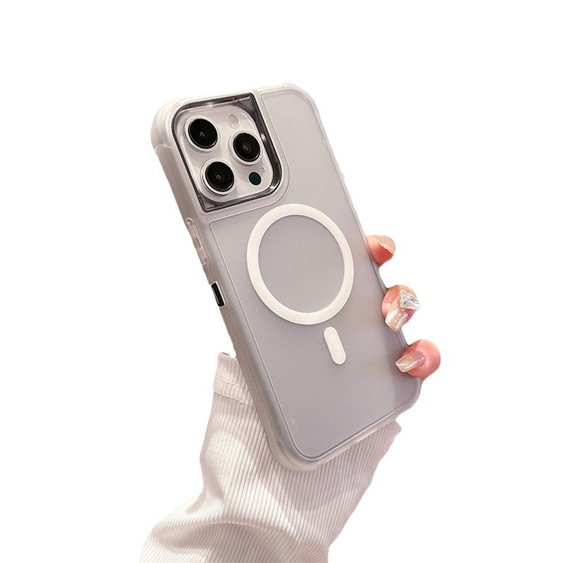 Aplicable IP16 Promax defensa de absorción magnética 3 en 1 transparente TPU + PC cubierta superior e inferior ins viento caída caso de teléfono móvil