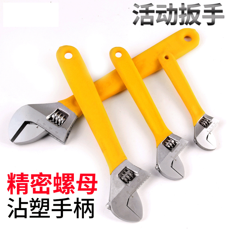 Llave ajustable aislada con revestimiento de plástico genuina para venta al por mayor, llave ajustable multifuncional de 12 pulgadas con mango de plástico para electricista.