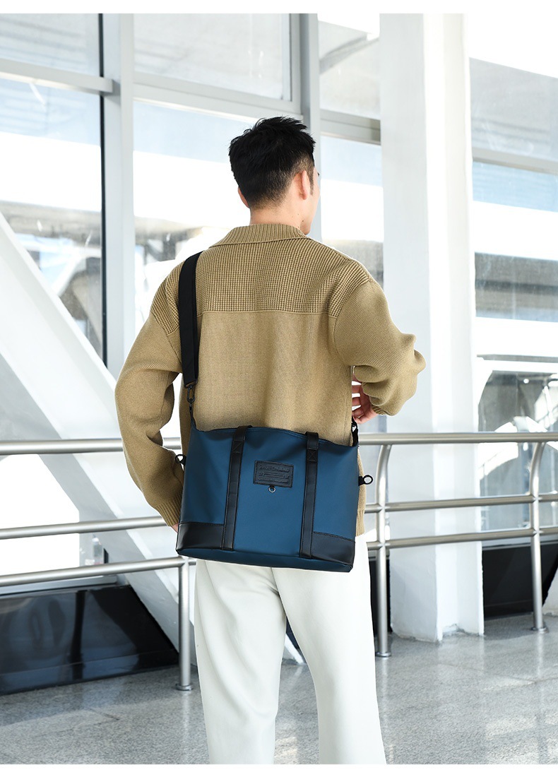 Men's business casual large-capacity travel bag, Korean-style fashionable handbag, lightweight crossbody bag, simple briefcase undefined