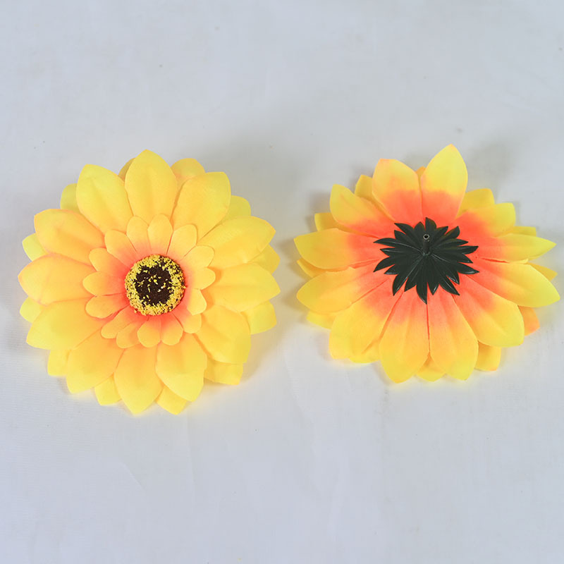 Flores de sol de seda simuladas flores de sol hechas a mano decoración de flores falsas decoración de paisaje diseño de flores de girasol simuladas