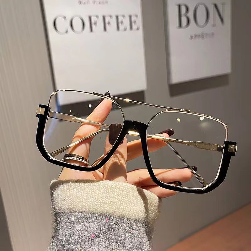 Buy quality 2023 New Retro Lower Half Frame Glasses Fashion Hipster Net ...