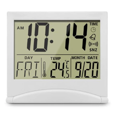 Складные ЖК-электронные часы Многофункциональная дата-температура будильника простой и удобный ультратонкие дорожные часы