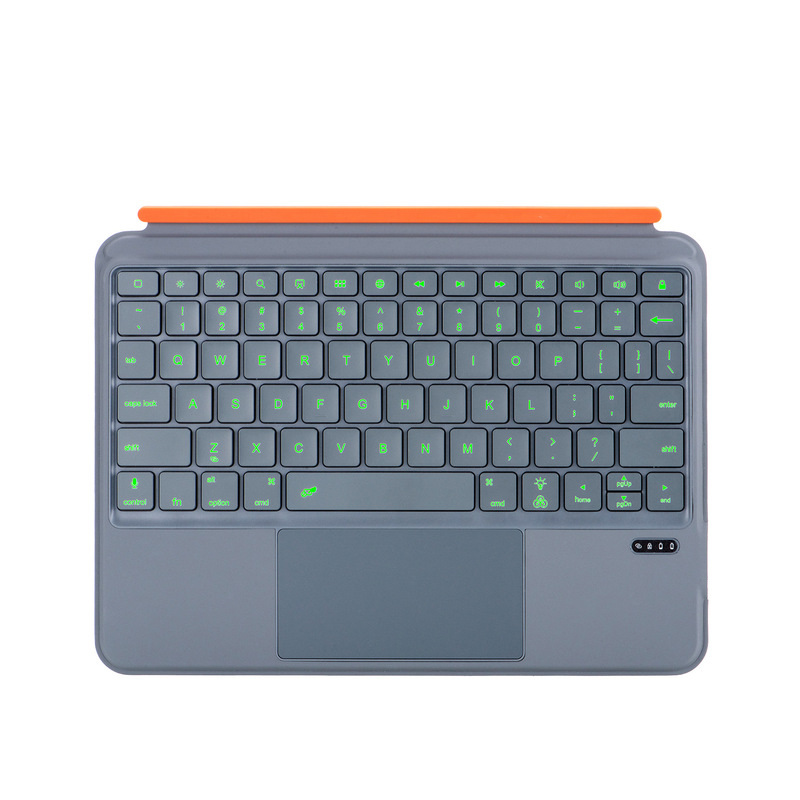 2025 Is Suitable for iPad External Bluetooth Keyboard Leather Case Pro 11 M4 Orange Strip Split M3 7 Color Backlight 2025 Is Suitable for iPad External Bluetooth Keyboard Leather Case Pro 11 M4 Orange Strip Split M3 7 Color Backlight