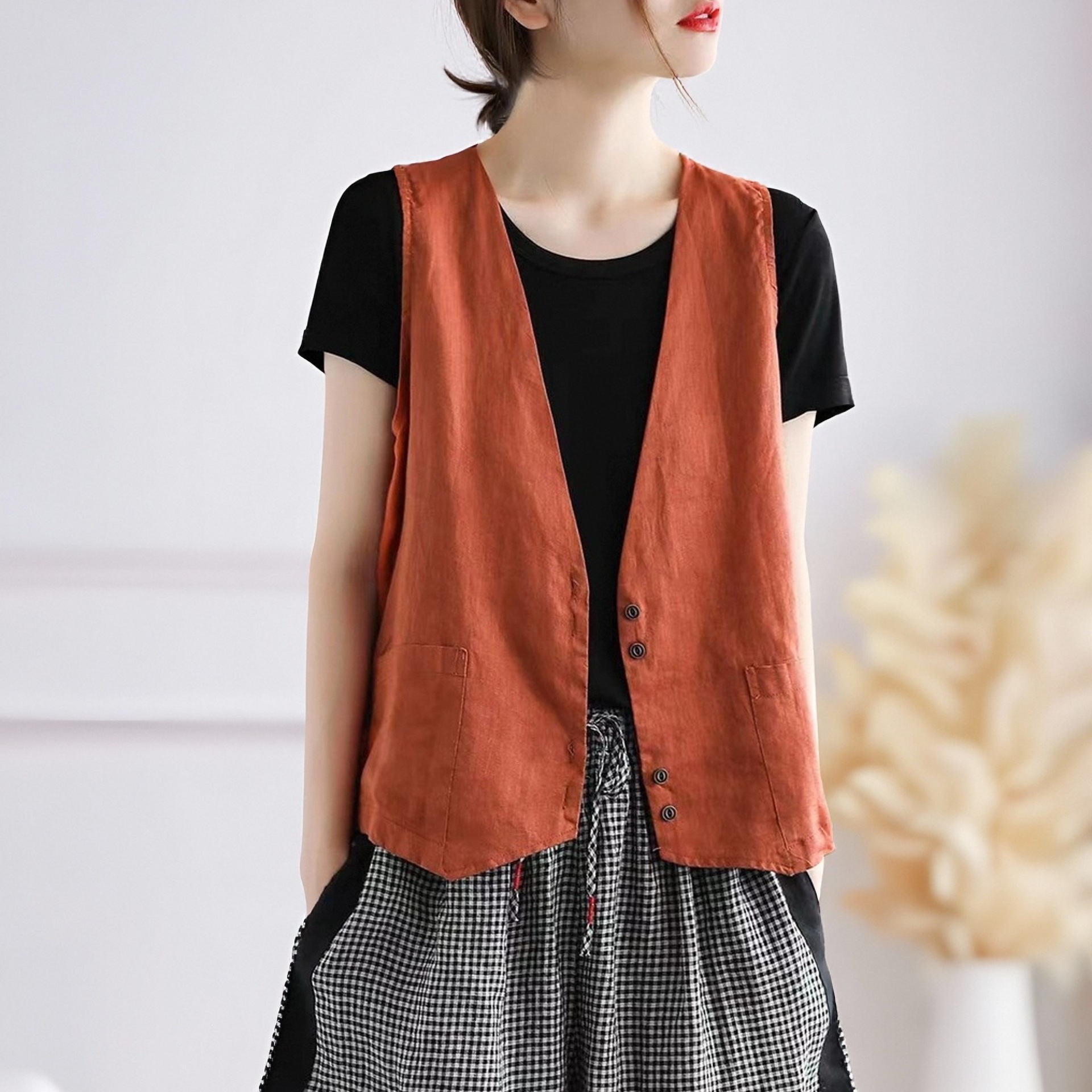 Primavera, verano, otoño, chaleco sin mangas, chaqueta, chaqueta de moda para mujeres