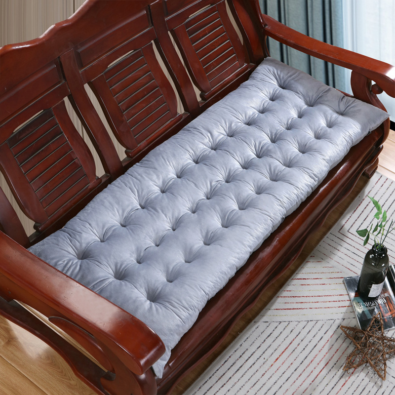 Sofá de madera sólida gruesa cuatro estaciones muebles de madera universal cojín de banco sofá antiguo de tres asientos Nayou