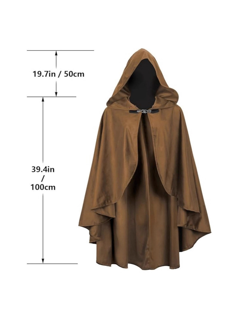 Amazon nueva ropa renacentista con capuz para adultos Halloween medieval chaleón de peluche