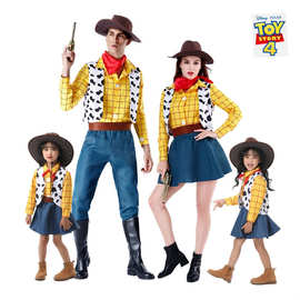万圣节cosplay迪士玩具总动员胡迪亲子装西部牛仔男女派对舞台装