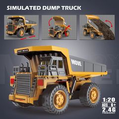 2.4G/13チャンネル合金リモコンダンプトラック四駆動力子供玩具照明付きシミュレーション機械音