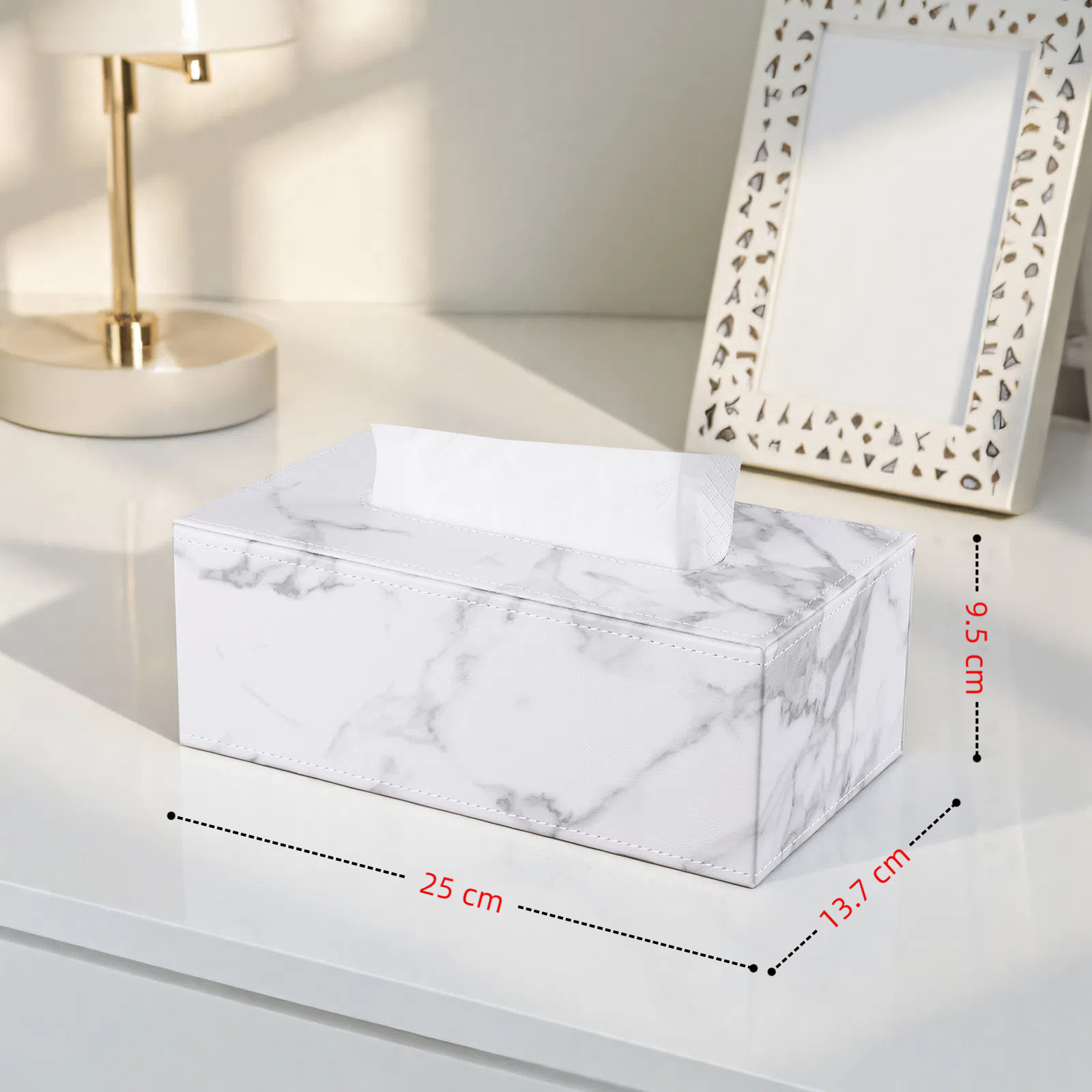 INS estilo moda mármol patrón caja de pañuelos de cuero hotel restaurante decoración hogar Luz lujo caja de pañuelos de almacenamiento al por mayor
