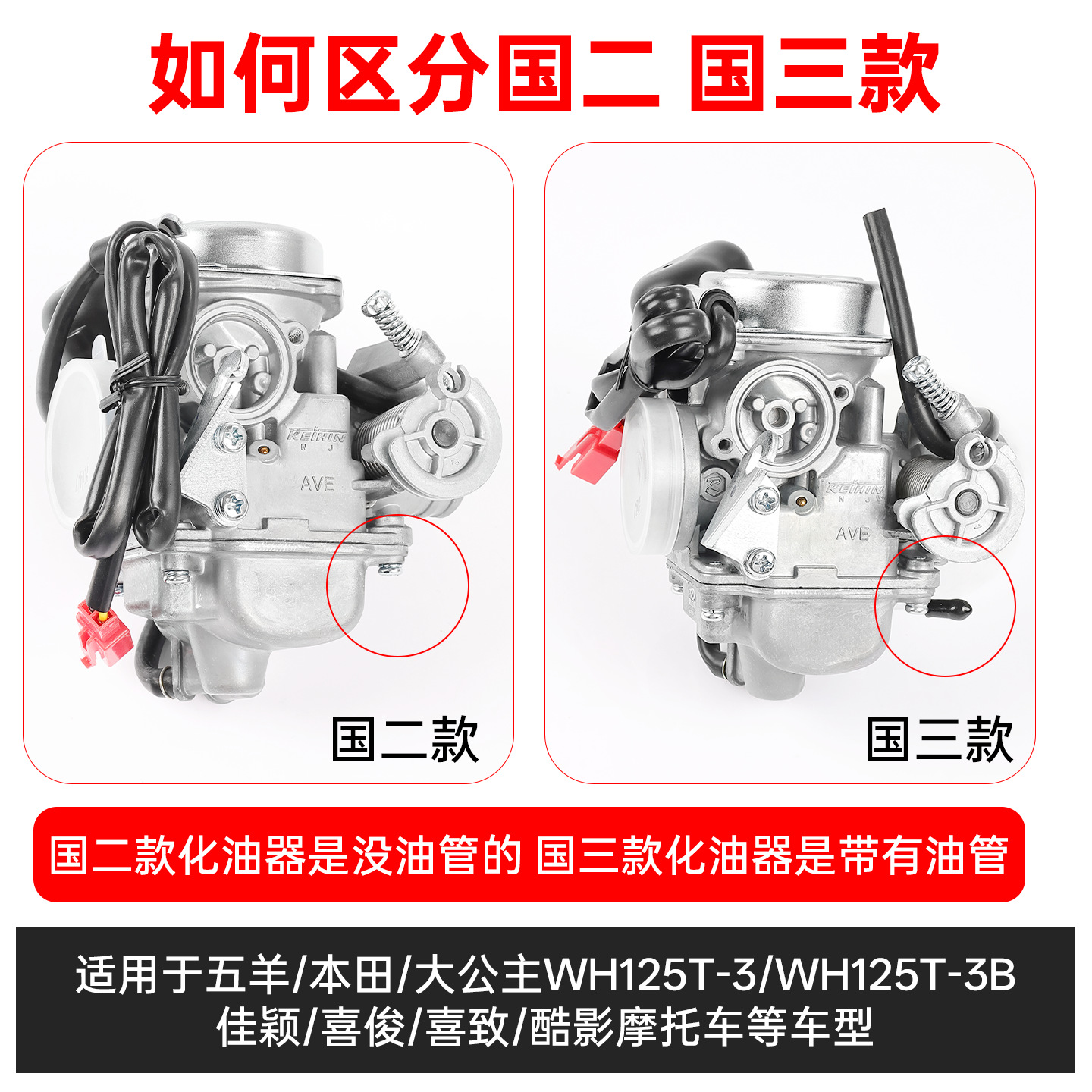 Pedal carburador de la motocicleta bajo consumo de combustible princesa WH125T-3A-5A-6 Jiaying Xi Junxi fresco sombra Universal