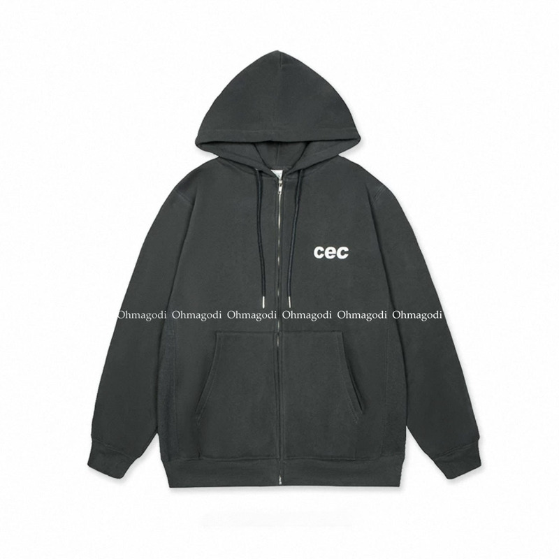韩国正品cec卫衣外套宽松CHANCECHANCE秋冬连帽拉链开衫男女情侣|undefined