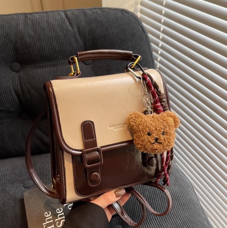 Bolsa de mano de piel de cera retrógrada para mujeres 2024 nuevo estilo universitario clase de mochila de viaje de alta calidad mochila