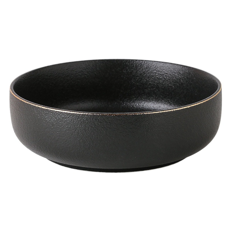 Nórdico borde dorado creativo esmerilado plato tazón plato de cerámica vajilla plato de carne ensalada tazón de fideos tazón de arroz combinación traje