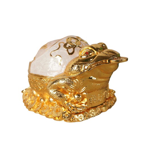 Chinese style golden toad ashtray classic personality trend spherical with lid metal multi-functional office home living room