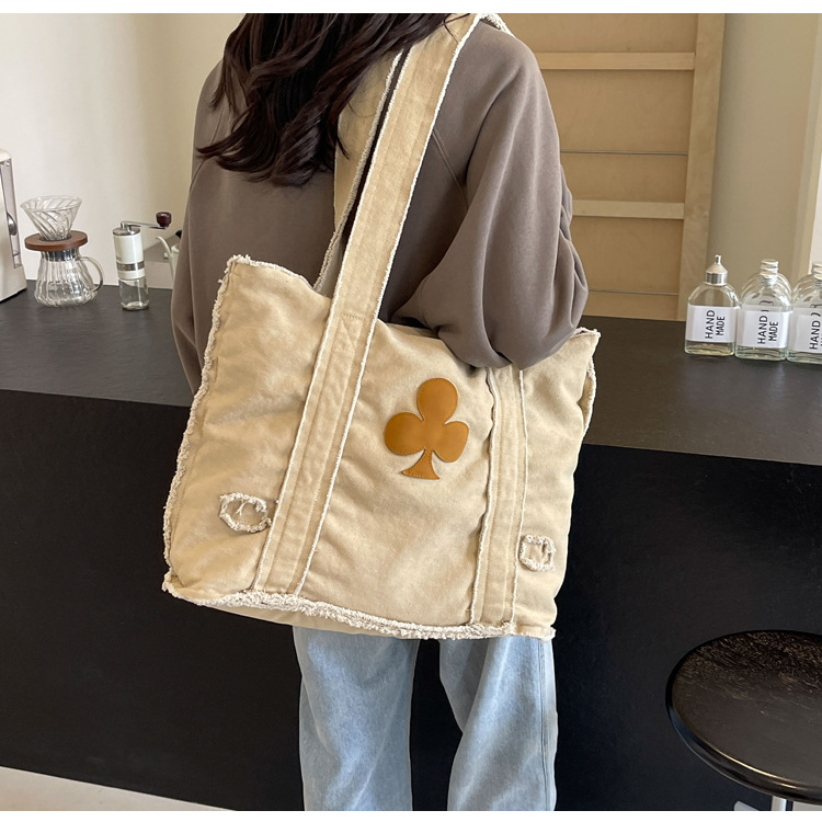 577g Weight Polyester Lining Material Sewing Thread Fashion Element Open Closure Type Double Handle Strap Type Tote Bag Bags Type Daily, Street, Shopping Occasion Canvas Material Solid Color Pattern All Seasons Season Women's Gender Streetwear Style Square Shape Large Size Women's Large Canvas Solid Color Streetwear Sewing Thread Square Open Tote Bag 18