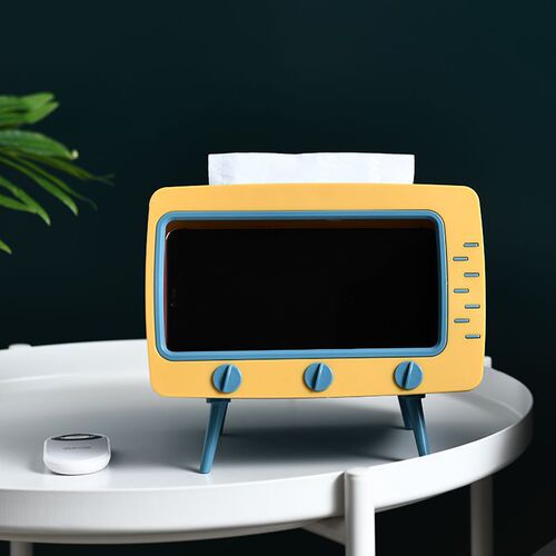 Creative TV tissue box home kitchen tissue storage box living room paper box multi-functional mobile phone storage rack