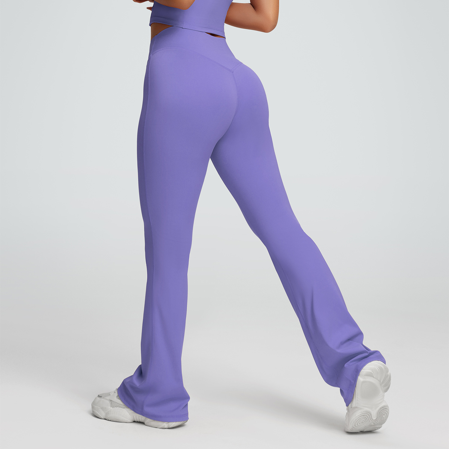 Pantalones de yoga de cadera ajustados transfronterizos, pantalones anchos para mujer, pantalones acampanados para deportes de carrera, pantalones de fitness de cintura alta