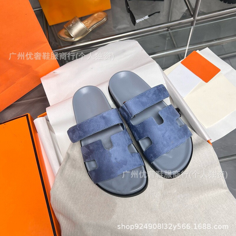 高版本2025年夏新款跨境二舅拖女厚底拖鞋魔术贴外贸大码轻奢女鞋|undefined