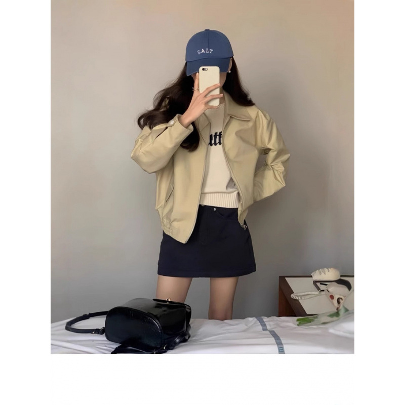 Short Work Jacket for Women 2025 Spring New High-End Casual Loose Lapel Baseball Jacket for Small People