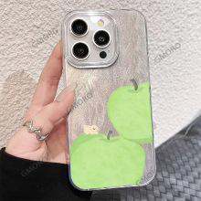 韩系ins青苹果小熊适用iPhone17羽纱苹果16pro手机壳15全包保护套