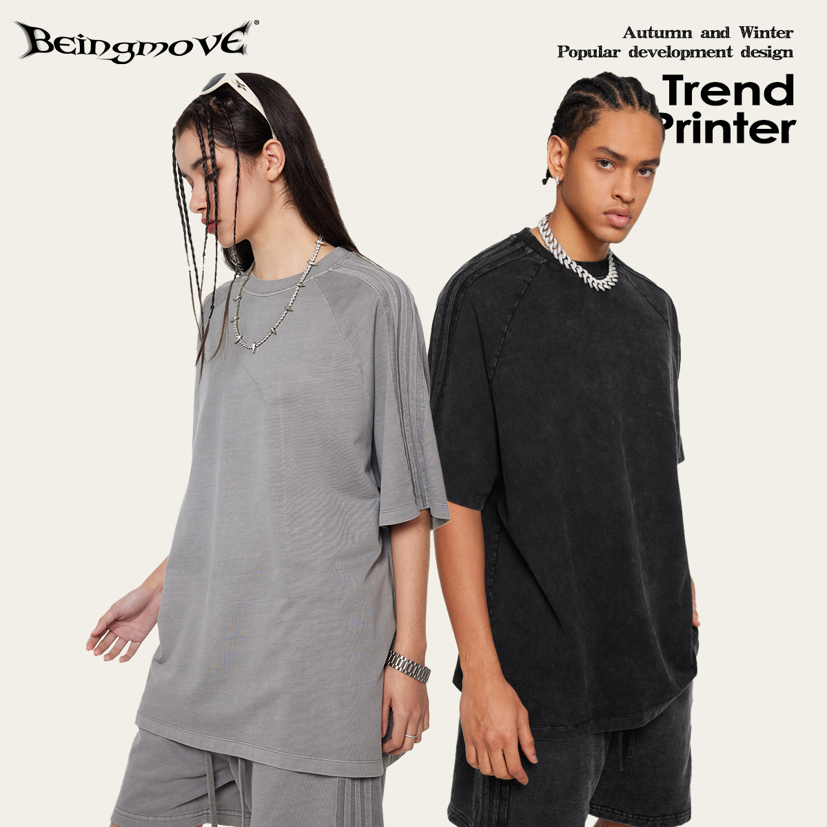 2025 camiseta lavada de verano 250G camiseta de algodón de manga corta con cuello redondo marca de moda callejera lavada primavera y verano retro hombre de manga corta