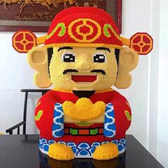 超巨大財神爺子供益智高難易度パズル積み木玩具男の子プレゼント立体置物