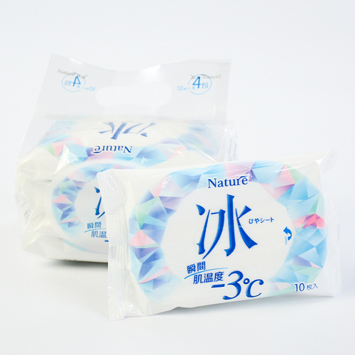 Summer Sweat Absorbing Essential Ice-Cool Mint Wet Wipes 10 Pack 4 Boxes Convenient Cooling and Refreshing Ice Wet Wipes Wholesale J5078