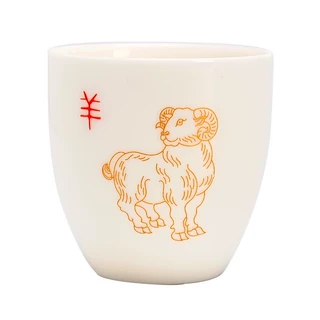 羊脂玉瓷 十二生肖主人杯企业伴手礼制定logo陶瓷品茗杯 商务礼品