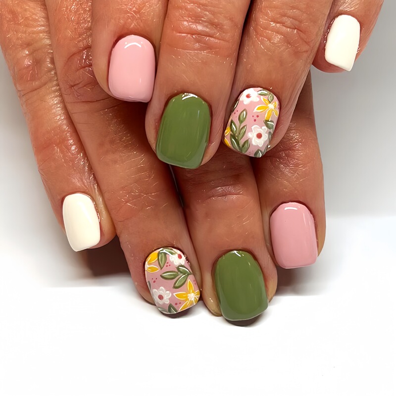 Cute and Sweet Short European Square Oil Painting Style Gentle Flower Fashion Whitening Fake Nails Finished Wearable Nails Mixed Batch Cute and Sweet Short European Square Oil Painting Style Gentle Flower Fashion Whitening Fake Nails Finished Wearable Nails Mixed Batch