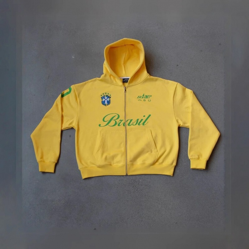 2026 New Cross-Border Foreign Trade Trendy Loose Casual Sports Long-Sleeve Sweatshirt Zipper Hooded Sweatshirt Jacket 3D