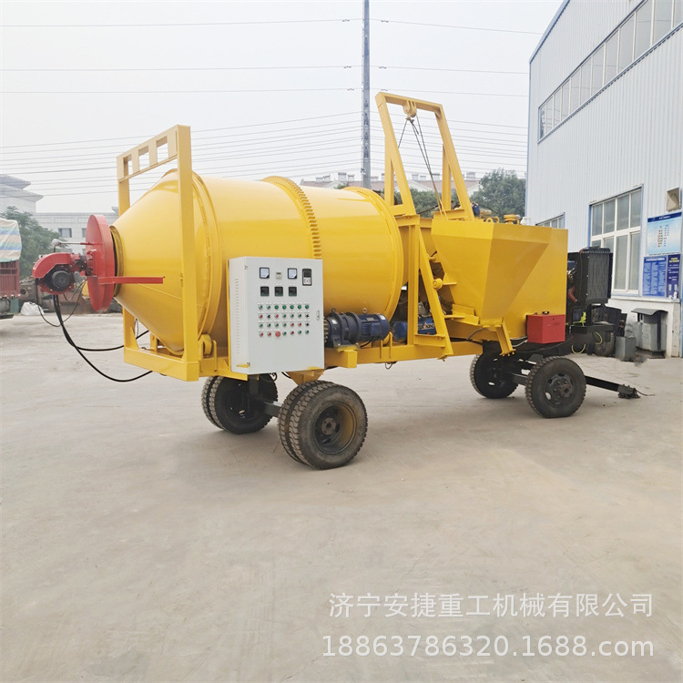 拖车牵引沥青拌合机 块状沥青热熔炒料机 井盖路面修补沥青拌合机