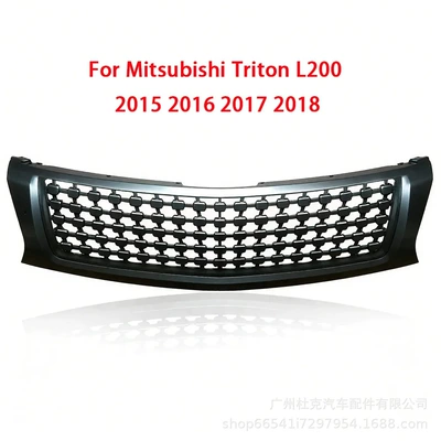 Suitable for Mitsubishi Triton L200 2015-2018 Modified Front Grille Led Light Off-Road Pickup Truck (Zhongwang) - black