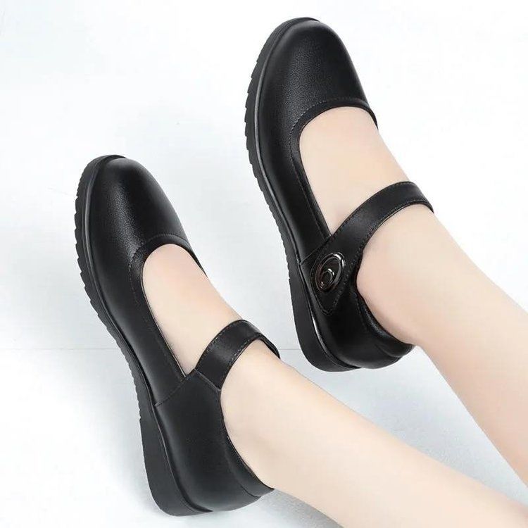 Primavera y otoño de mamá, zapatos de cuero suave, zapatos de cuero de madurez, zapatos de cuero de madurez, zapatos anti-deslizantes de madurez, zapatos de solos de madurez