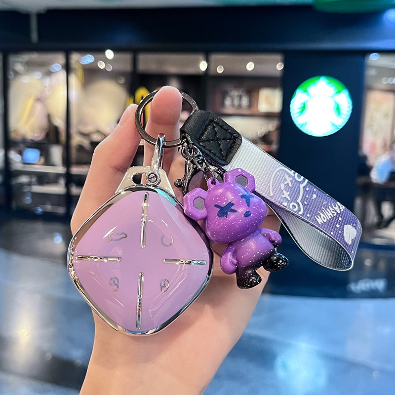 Chery J 모델 - 스마트 4버튼 [싱글 쉘 퍼플] + 퍼플 폭력 곰 펜던트