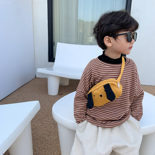 Children's bag  spring and summer new Korean puppy chest bag handsome little boy crossbody bag baby canvas coin purse
