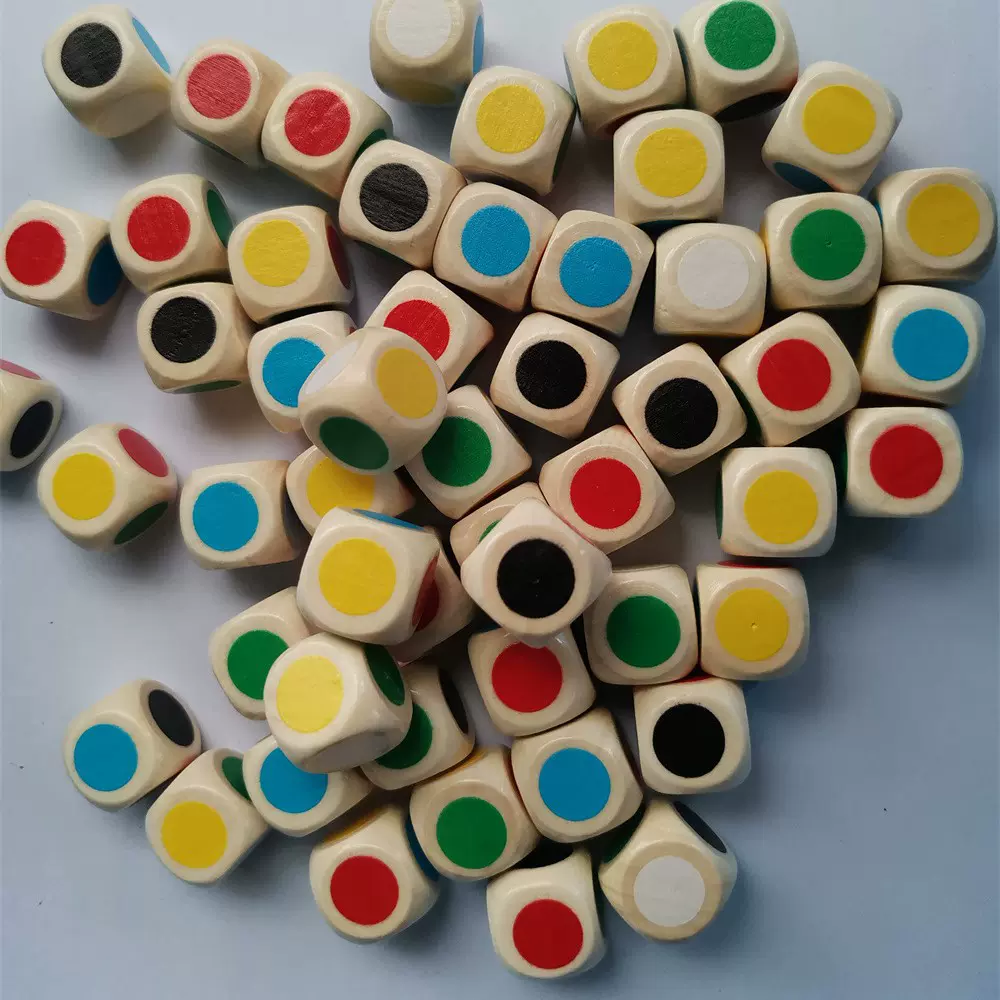1.2cm-3cm印刷点数骰子色子圆角彩色点定 制玩具儿童桌游配件道具